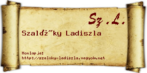 Szalóky Ladiszla névjegykártya